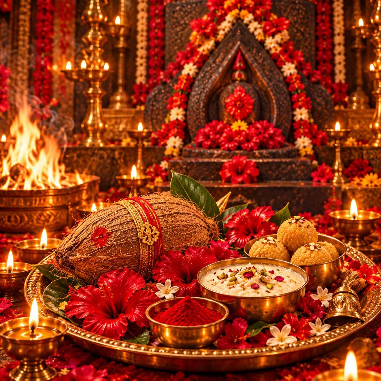 Maa Kamakhya Manokamna Nariyal & Vishesh Bhog Chadhava for Manokamna Purti, Bhagya Uday & Dhan Samriddhi