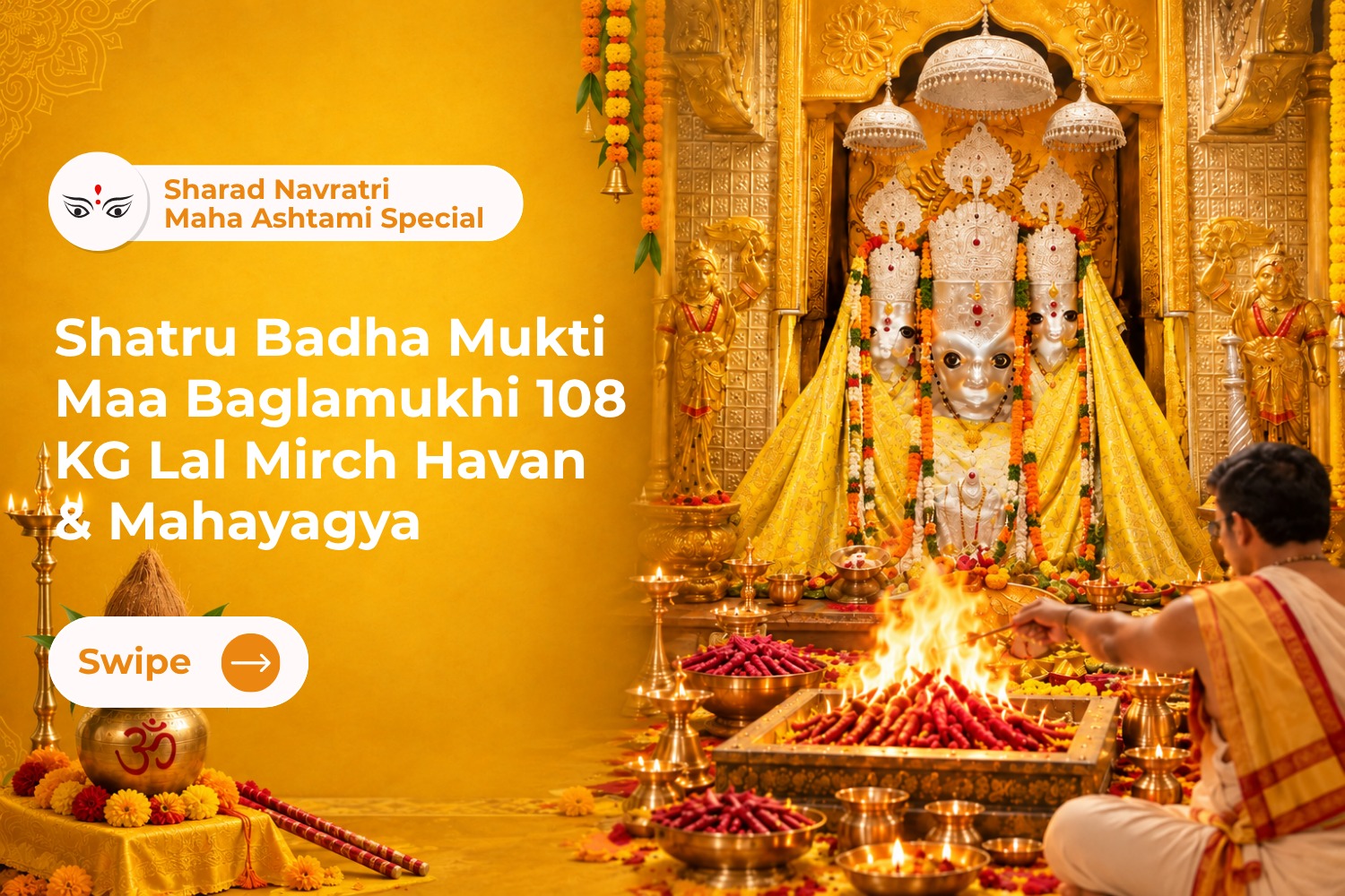 Shatru Badha Mukti Maa Baglamukhi 108 KG Lal Mirch Havan & Mahayagya